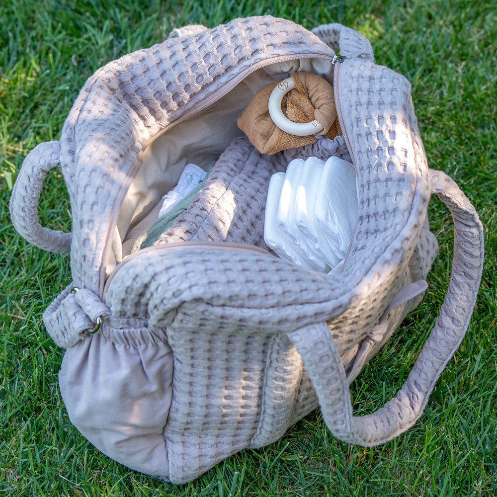 Bb&Co - Sac à langer en coton gaufré Latte