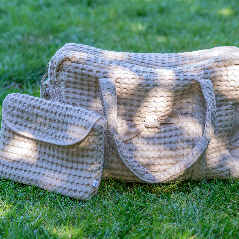 Sac à langer en coton gaufré Latte (Bb&Co) - Image 2