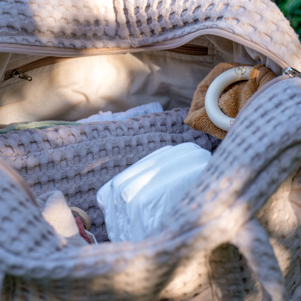 Sac à langer en coton gaufré Latte (Bb&Co) - Image 3