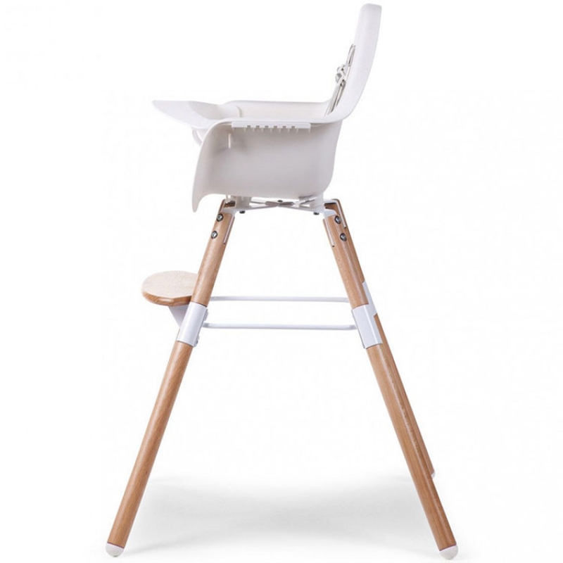 Chaise haute en bois naturel Evolu 2 blanc (Childhome) - Image 3