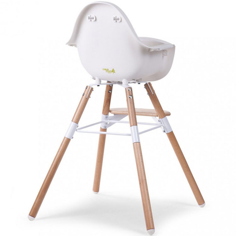Chaise haute en bois naturel Evolu 2 blanc (Childhome) - Image 4