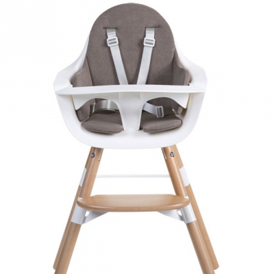 Chaise haute en bois naturel Evolu 2 blanc (Childhome) - Image 5