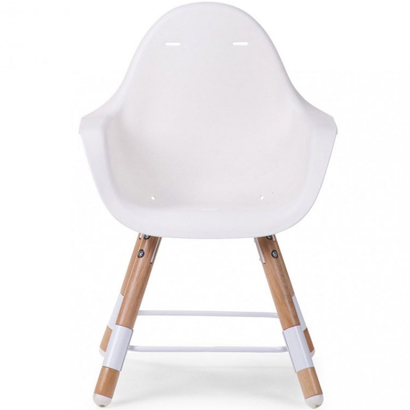 Chaise haute en bois naturel Evolu 2 blanc (Childhome) - Image 6