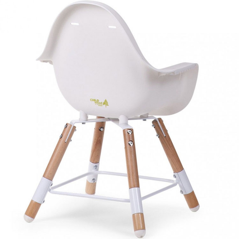 Chaise haute en bois naturel Evolu 2 blanc (Childhome) - Image 8