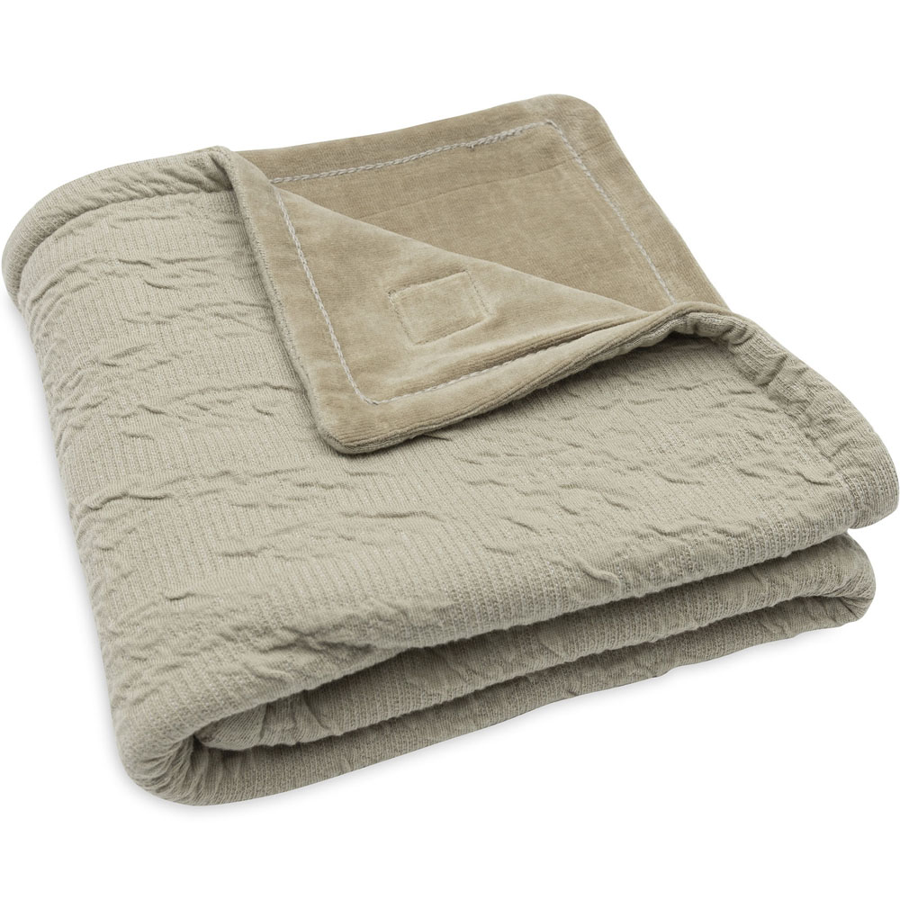 Couverture en polaire Soft Waves Olive Green (75 x 100 cm) (Jollein) - Image 1