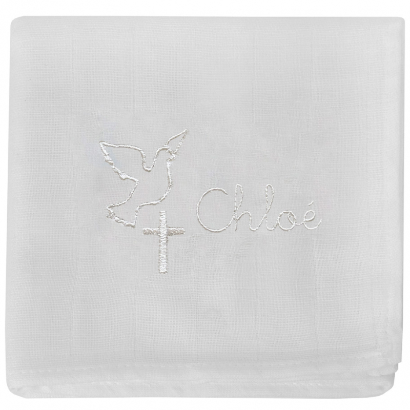 Lange de baptême personnalisable (70 x 70 cm) (ANVIE) - Image 1