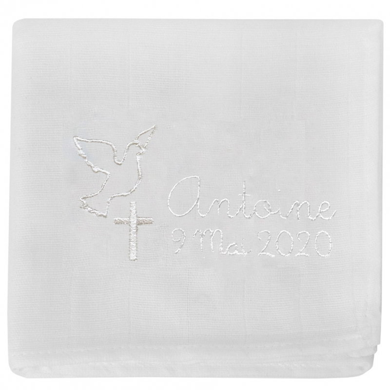 Lange de baptême personnalisable (70 x 70 cm) (ANVIE) - Image 3