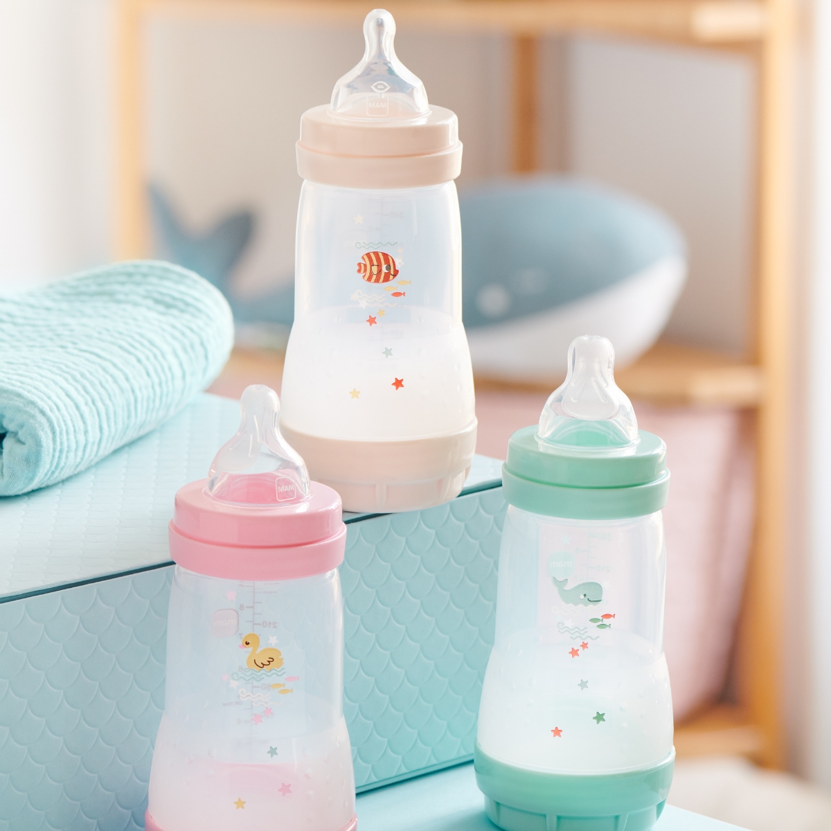 2 biberons Easy Start anti-colique 260ml Menthe+Coton Tétine débit 2 (MAM) - Image 2