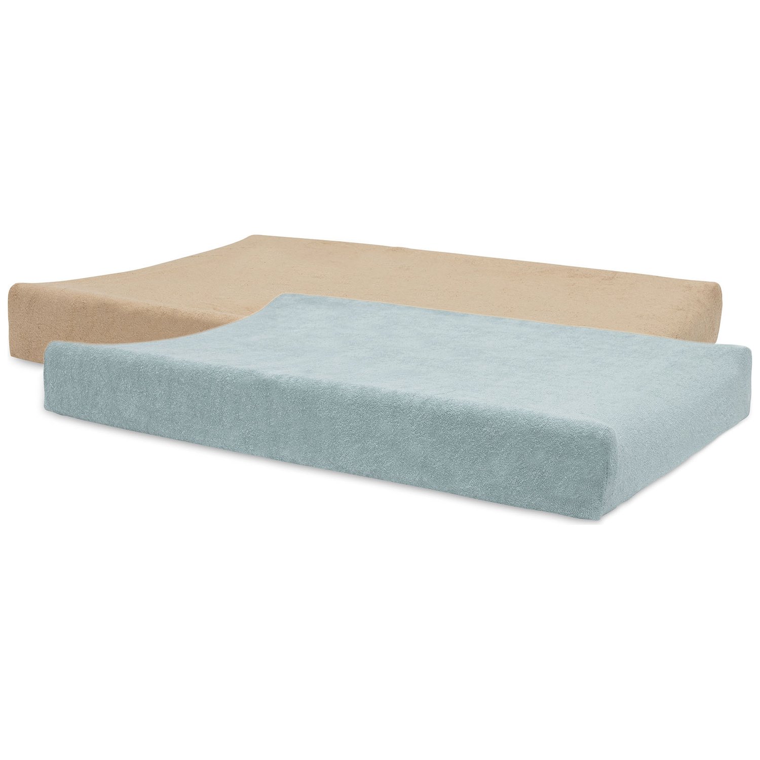 Jollein - Lot de 2 housses de matelas à langer Sea Green-Biscuit (50 x 70 cm)
