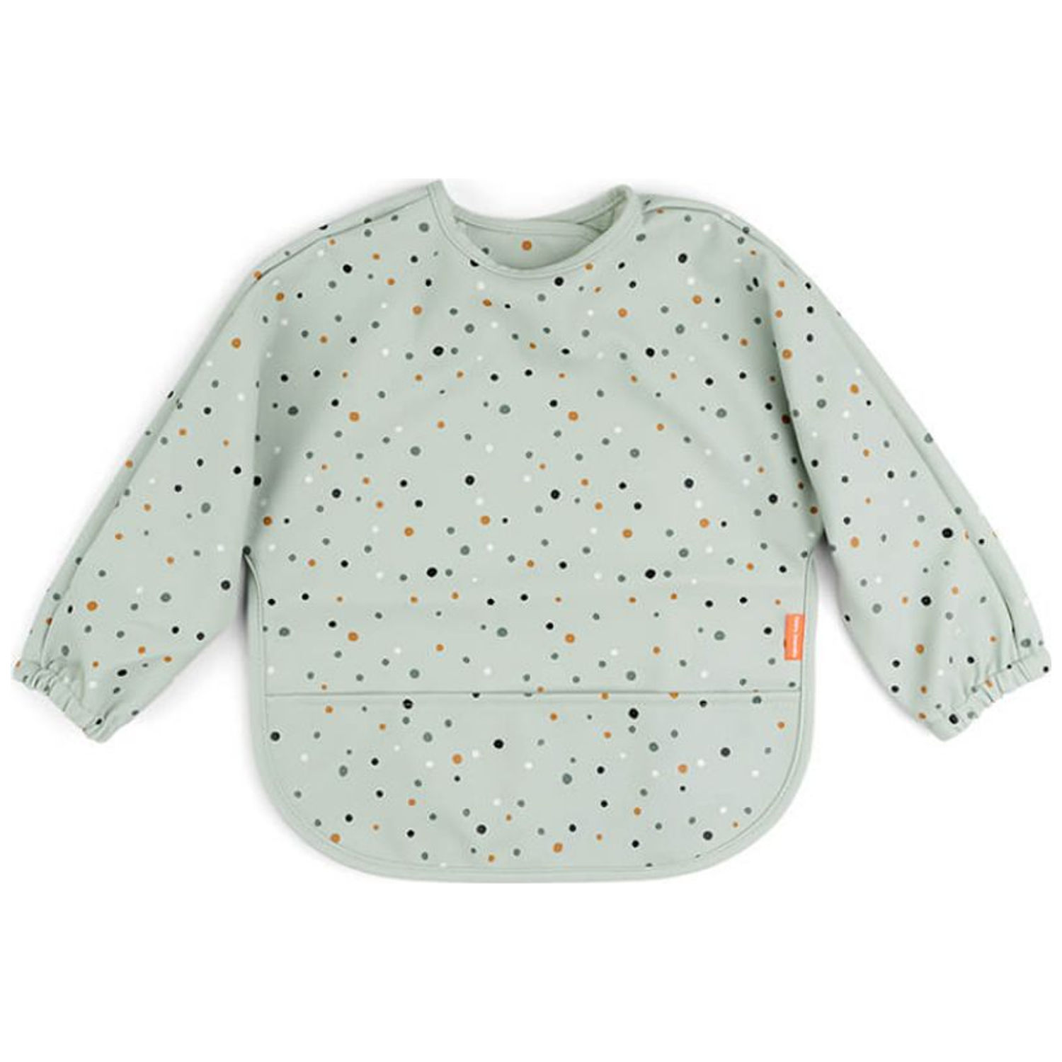 Done by deer - Bavoir manches avec poche Happy dots Vert