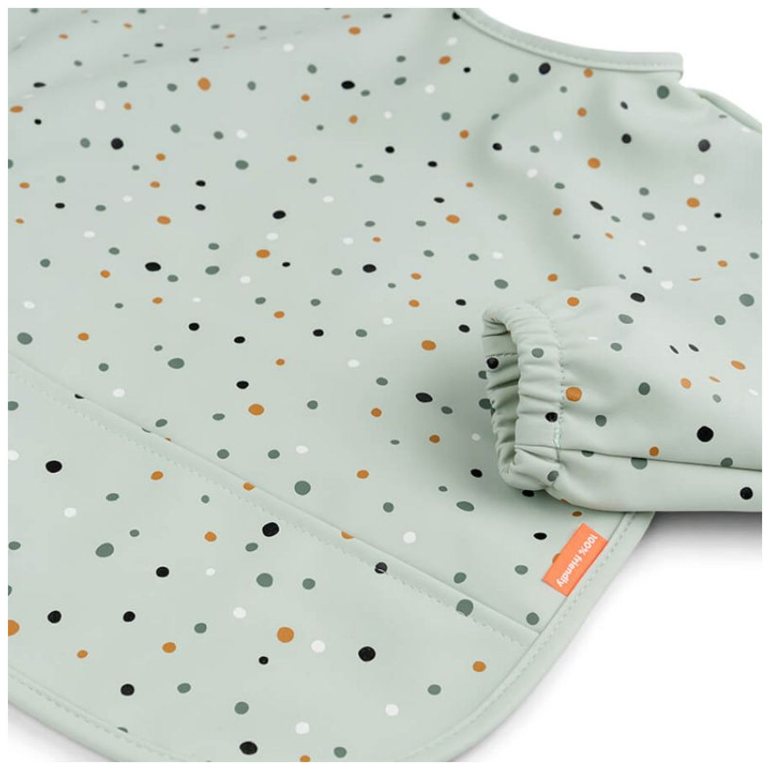 Bavoir manches avec poche Happy dots Vert (Done by deer) - Image 2