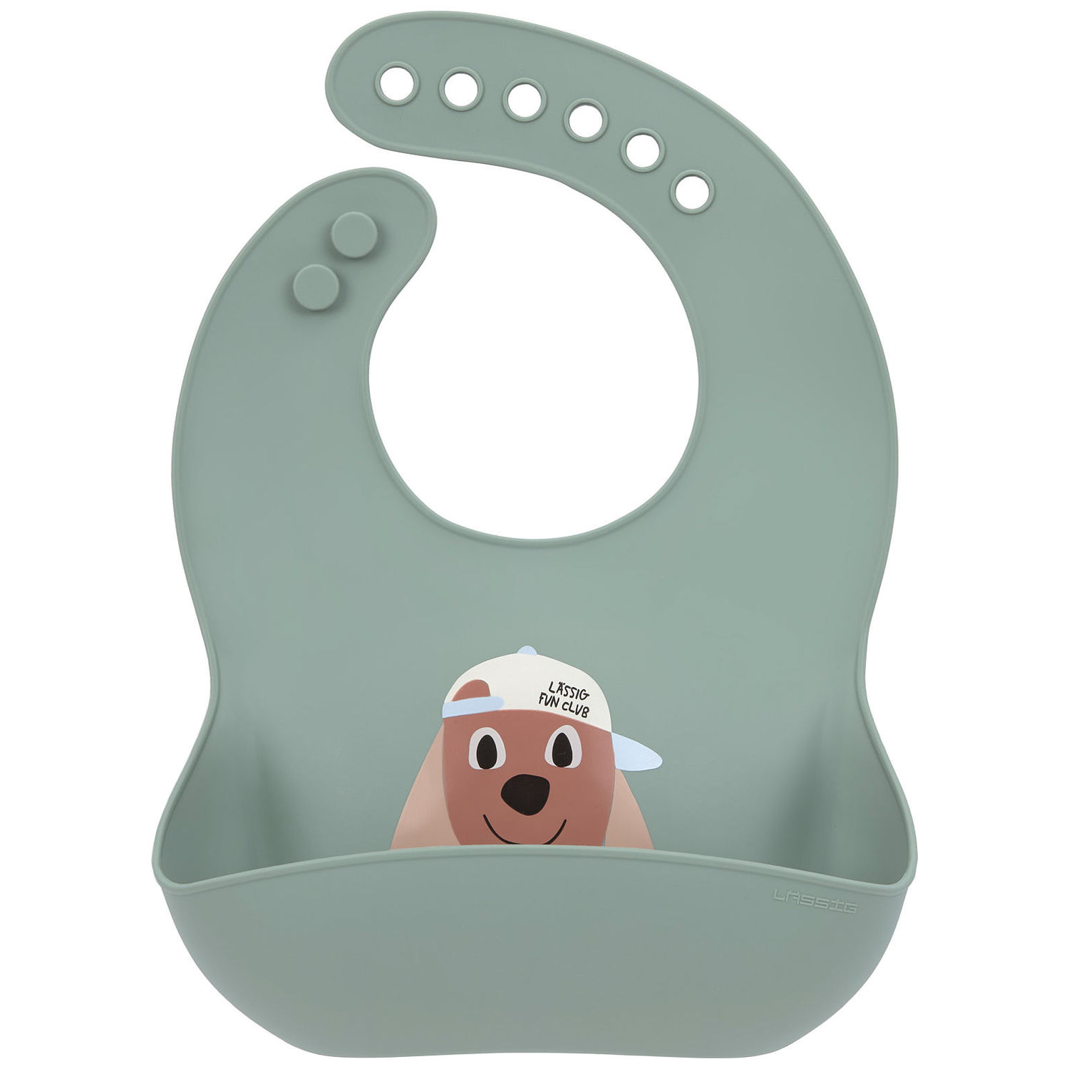 Lassig - Bavoir en silicone avec poche Tiny Team Chien