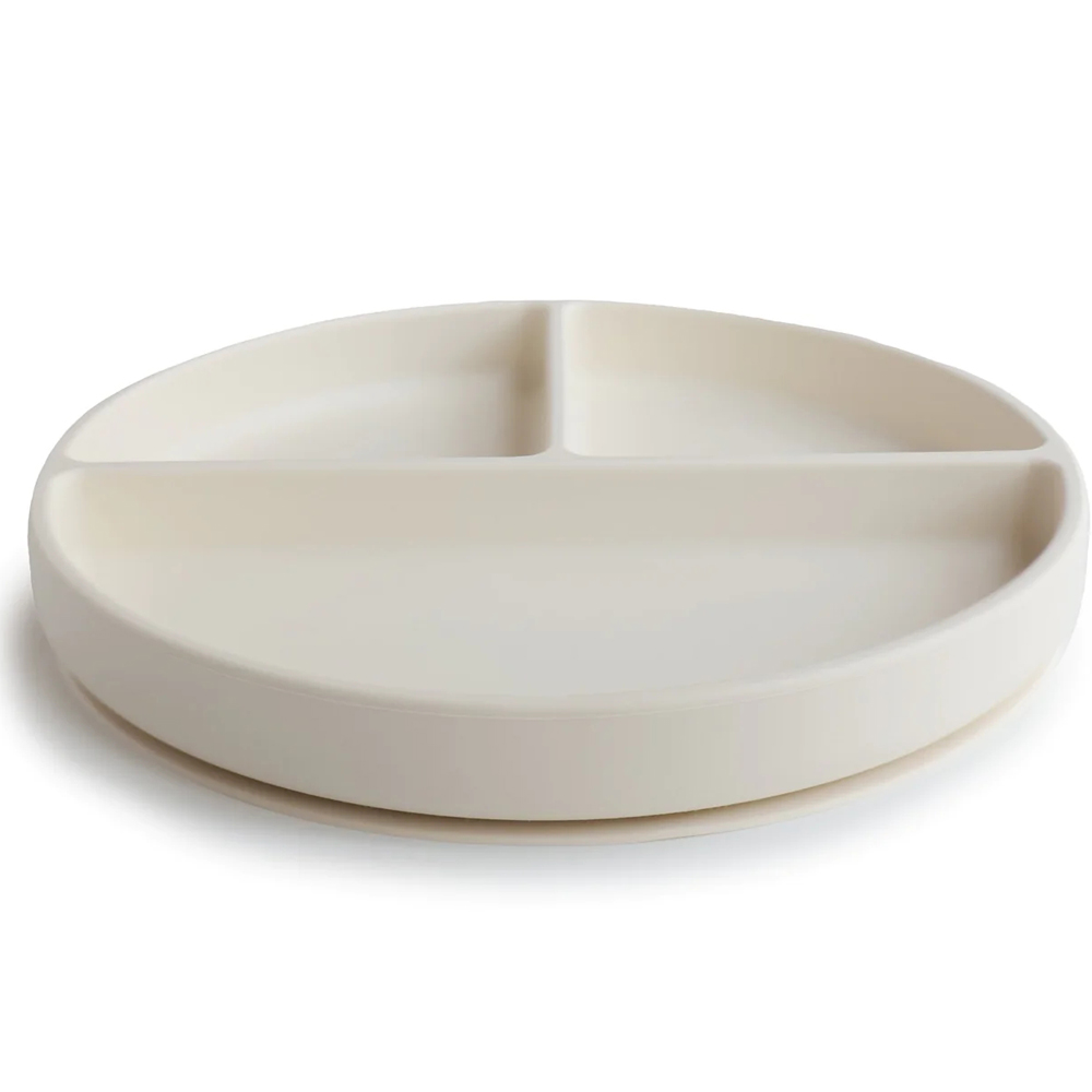 Assiette à compartiments en silicone avec ventouse Ivory (Mushie) - Image 3