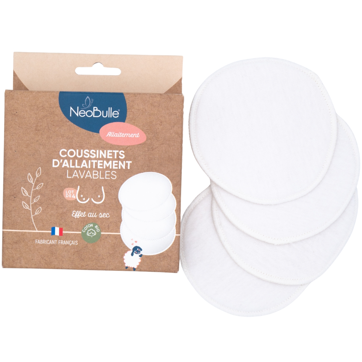 Lot de 4 coussinets d'allaitement lavables (Neobulle) - Couverture