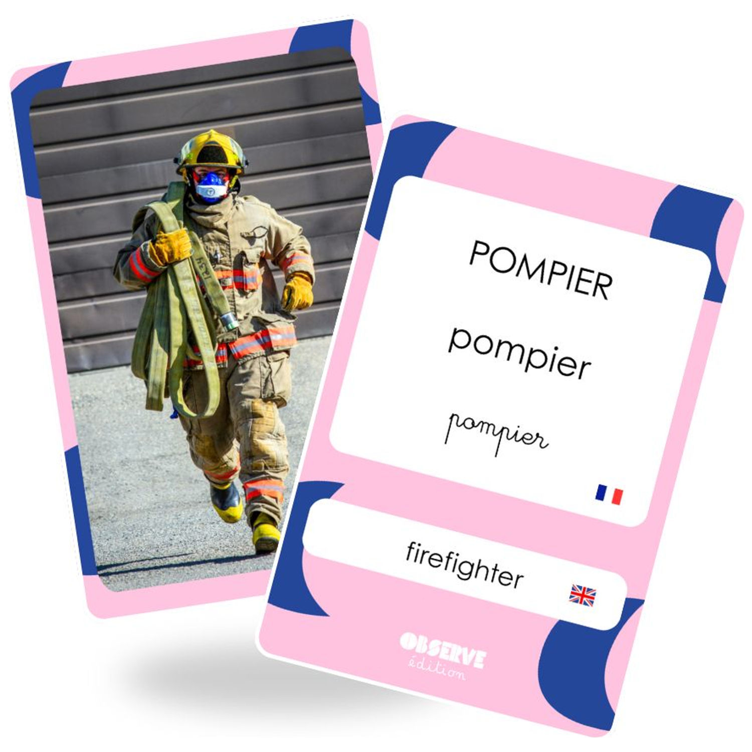 Cartes Flash Métiers (40 cartes photos et mots) (Observe Édition) - Couverture