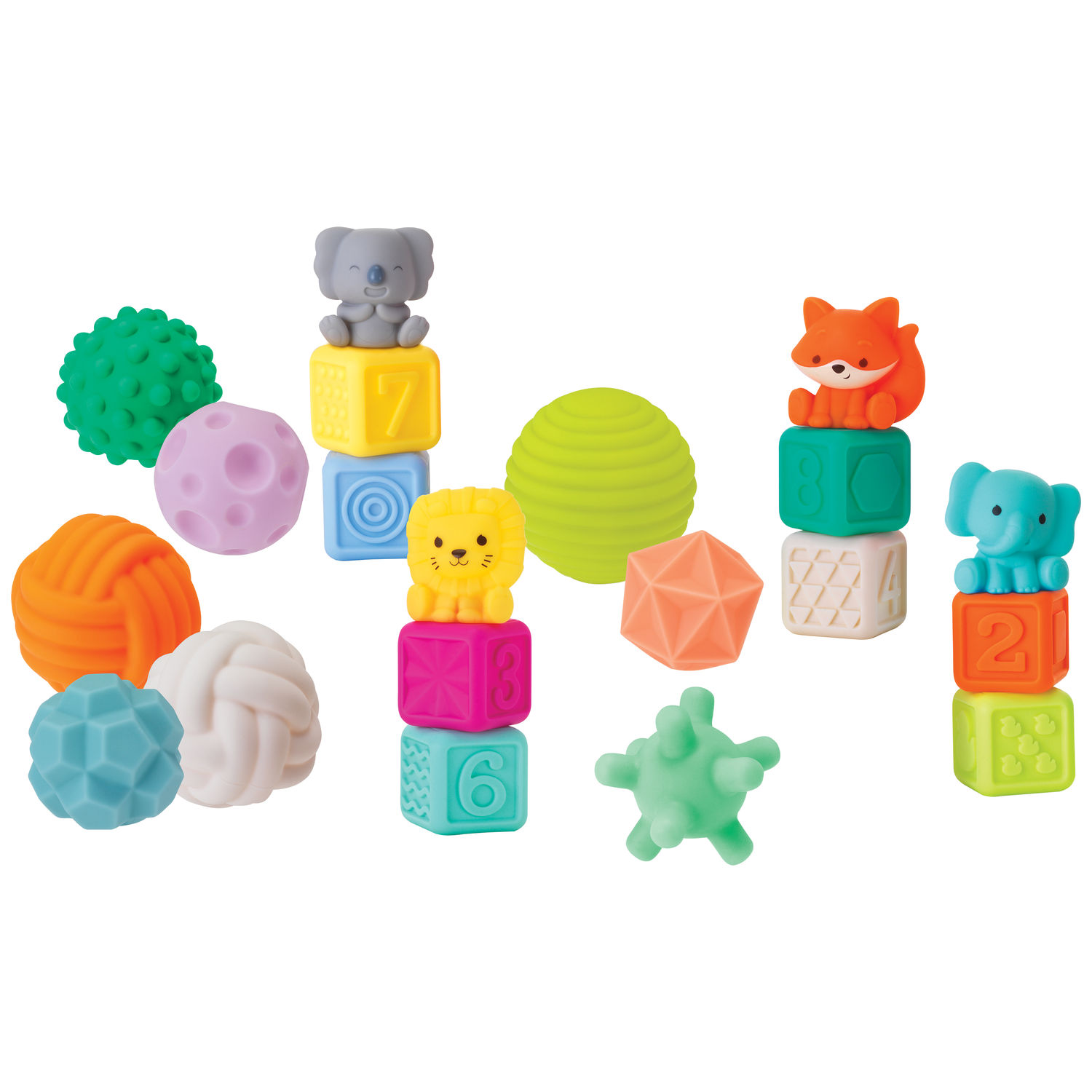 Infantino - Coffret sensoriel Balls Blocks Buddies super soft