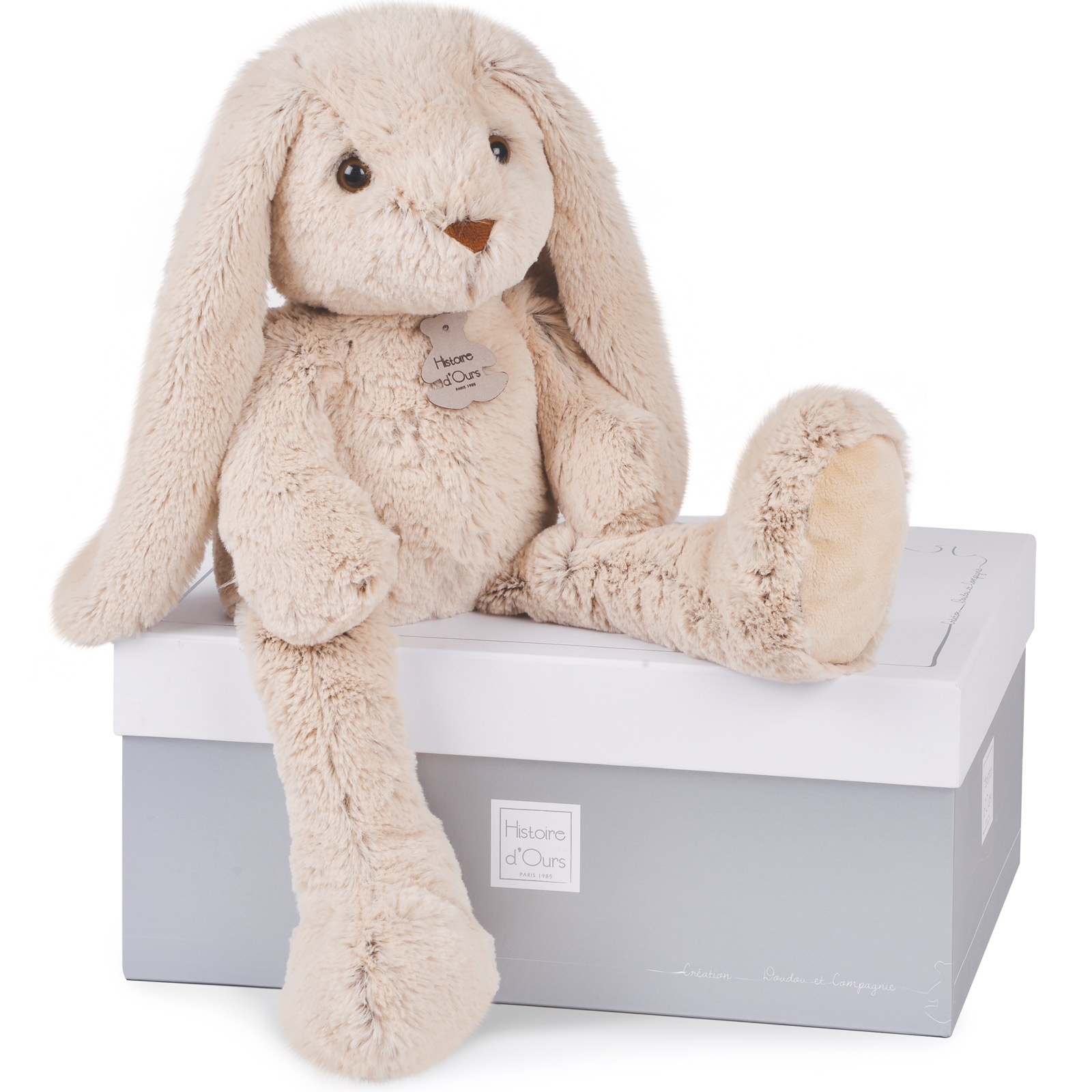 Histoire d'Ours Peluche Copains C&acirc;lins Lapin Beige 50 cm