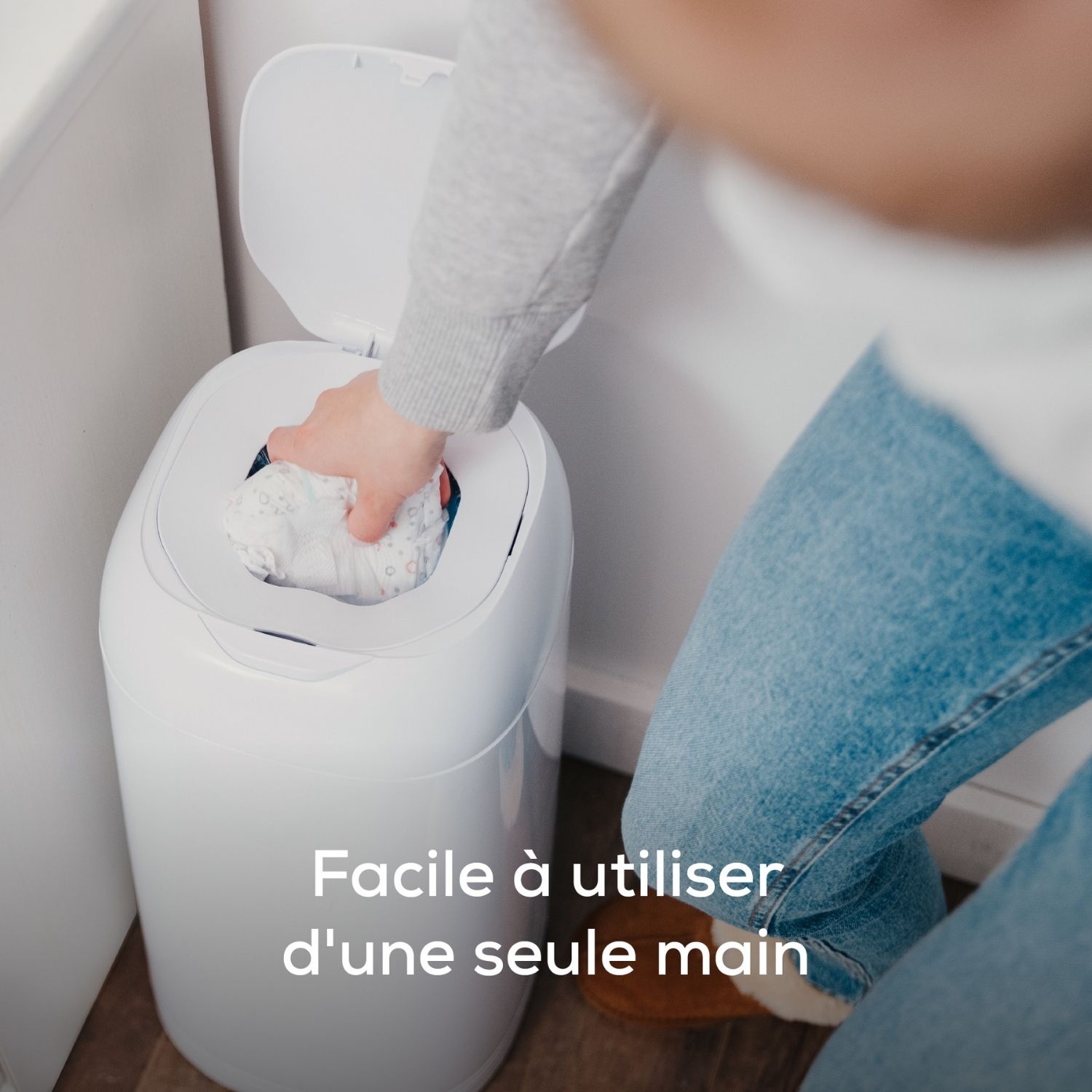 Poubelle à couches Dress up blanc laqué (Angelcare) - Image 5