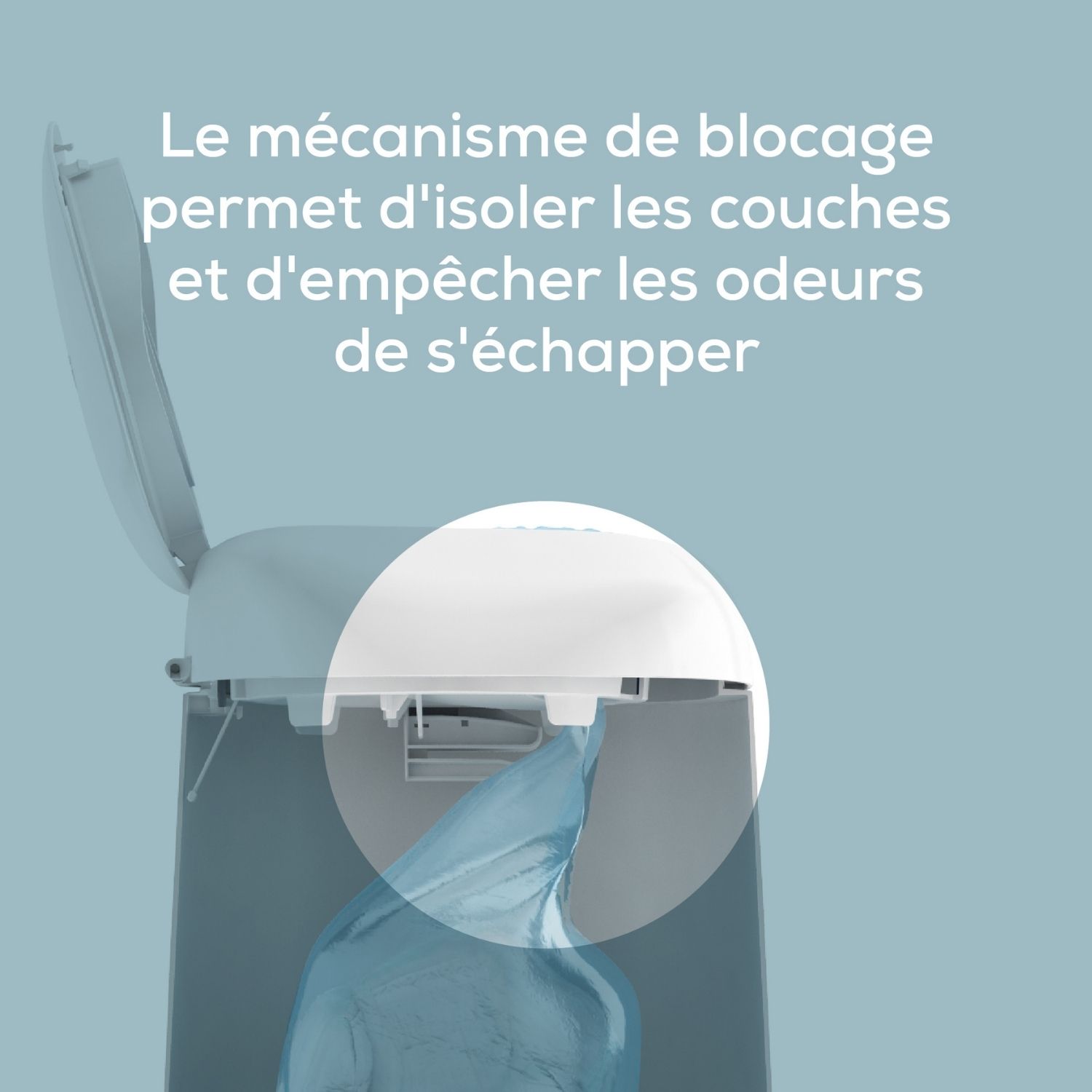 Poubelle à couches Dress up blanc laqué (Angelcare) - Image 4