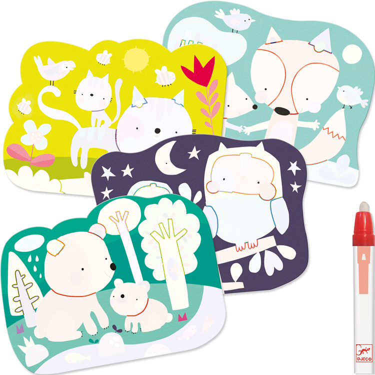 Coffret créatif Coloriages magiques Caché dans les bois (Djeco) - Image 1