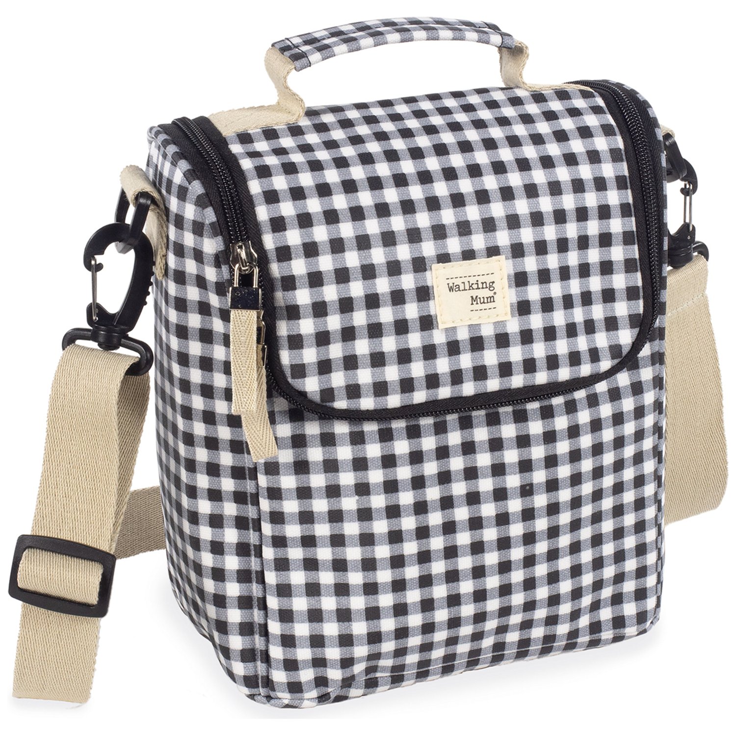 Sac isotherme Biberons I Love Vichy Noir (Walking Mum) - Image 5