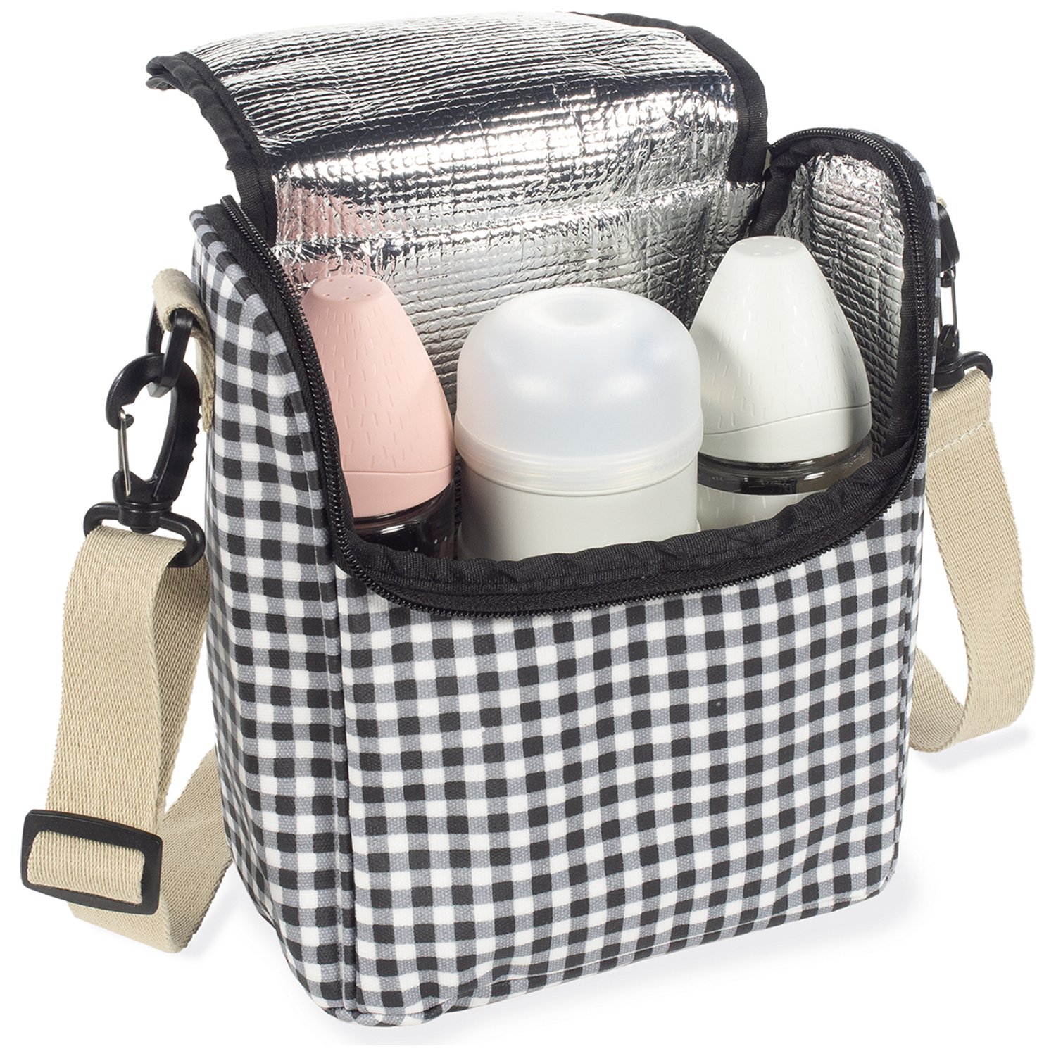 Sac isotherme Biberons I Love Vichy Noir (Walking Mum) - Image 6