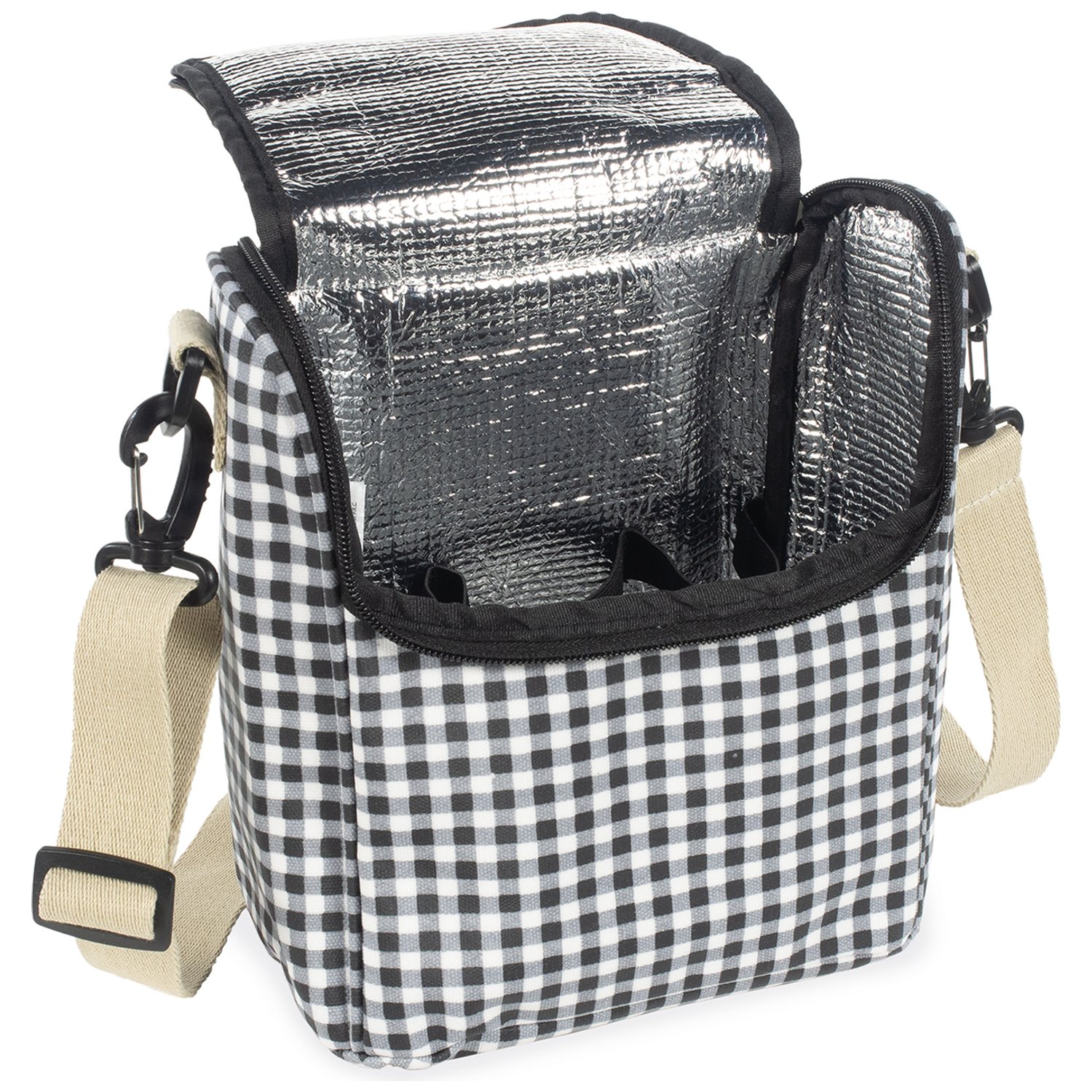 Sac isotherme Biberons I Love Vichy Noir (Walking Mum) - Image 7
