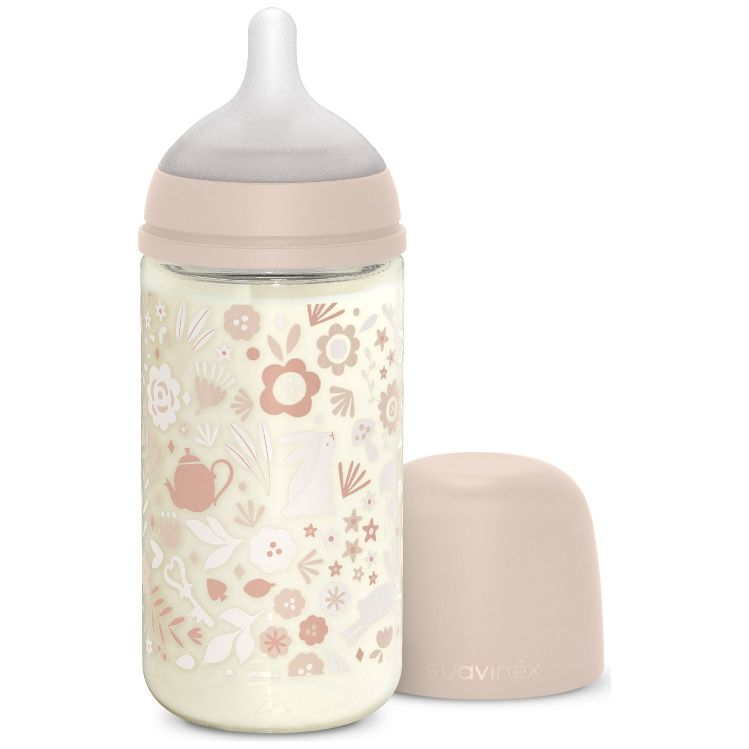 Biberon en verre tétine SXPro M Wonderland Rose (240Ml) (Suavinex) - Image 1