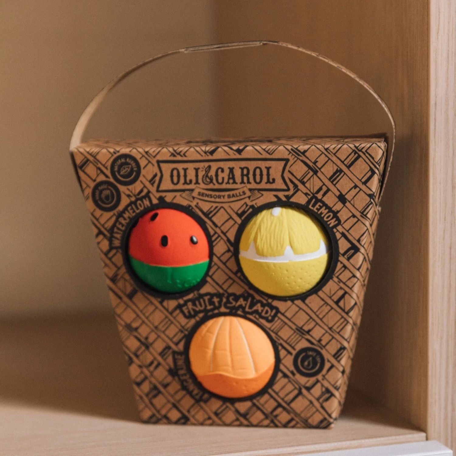 Set de 3 Balles sensorielles, de dentition et jouet de bain Fruit Salad (Oli and Carol) - Image 1