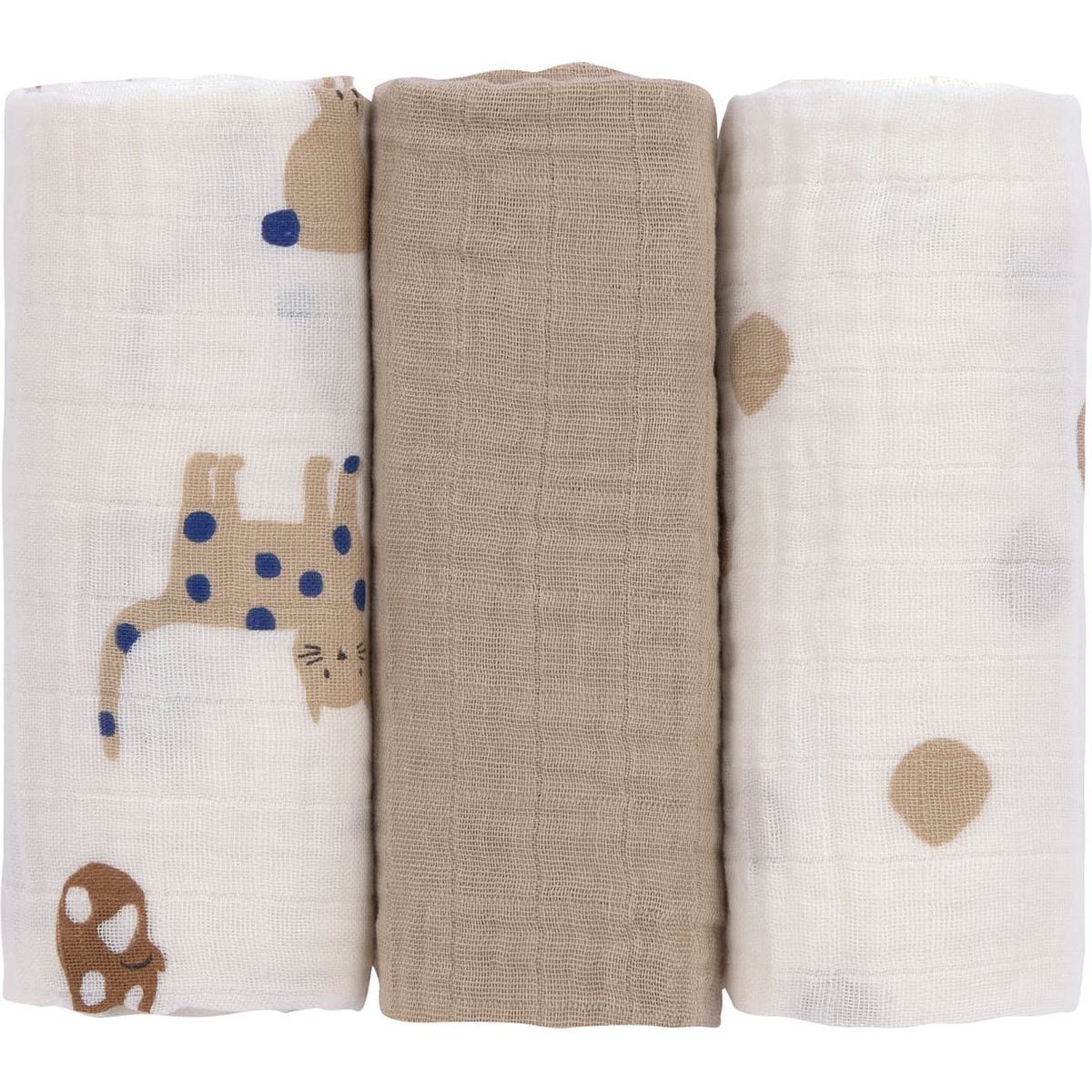 Lassig - Lot de 3 langes Little Mateys bleu roi (60 x 60 cm)