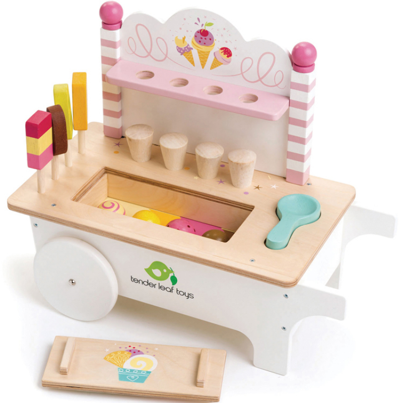 Chariot crème glacée en bois