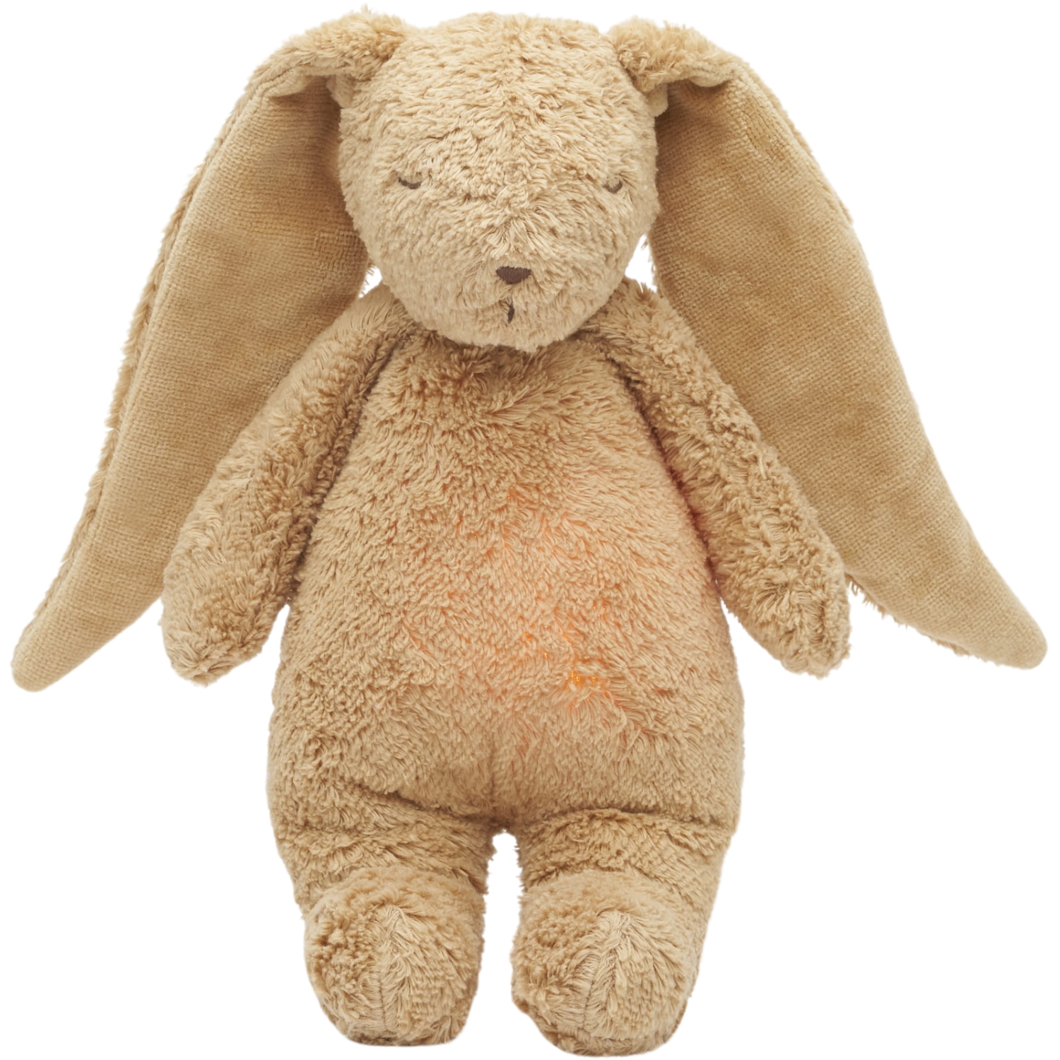 Moonie - Peluche veilleuse lapin nature bio avec sons & lumières cappuccino 2.0
