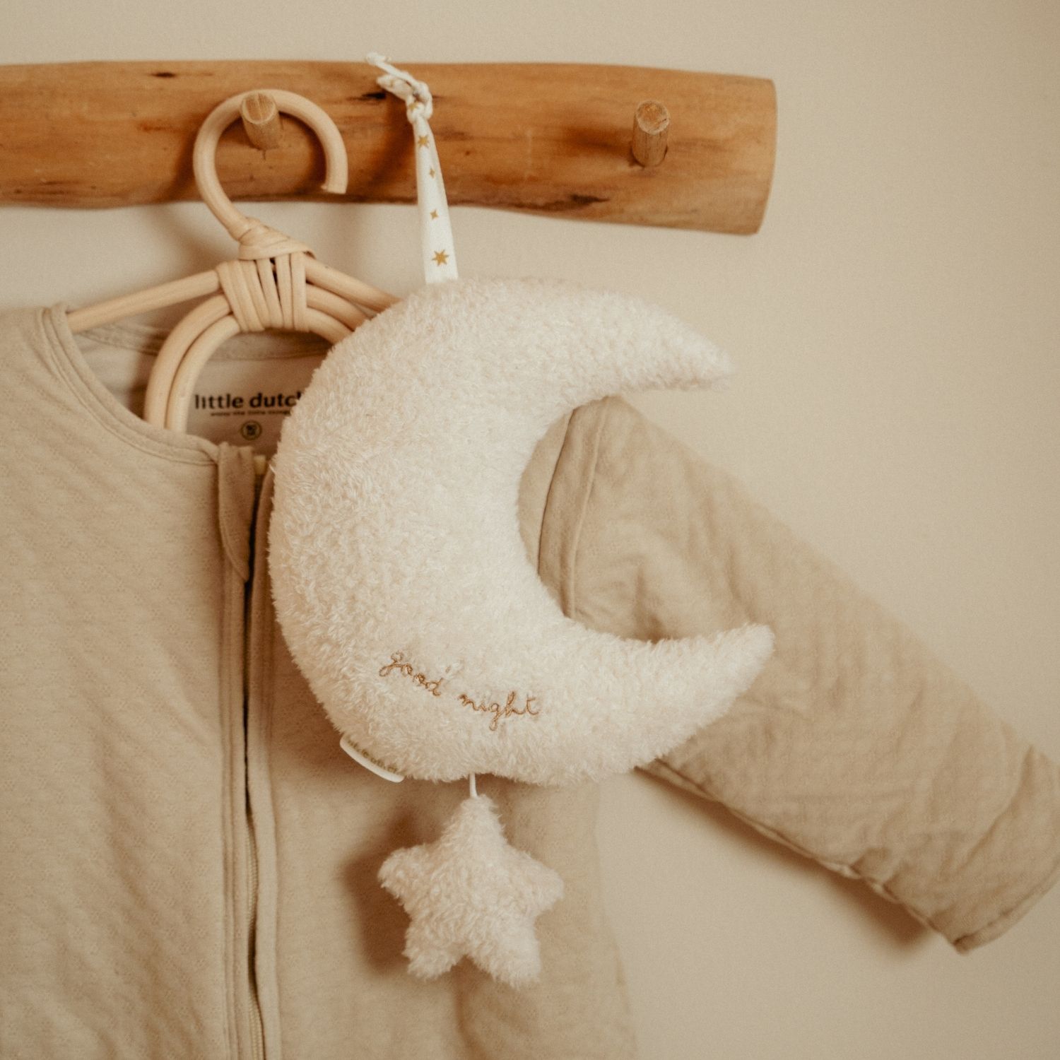 Little Dutch - Peluche musicale à suspendre lune et étoile Newborn