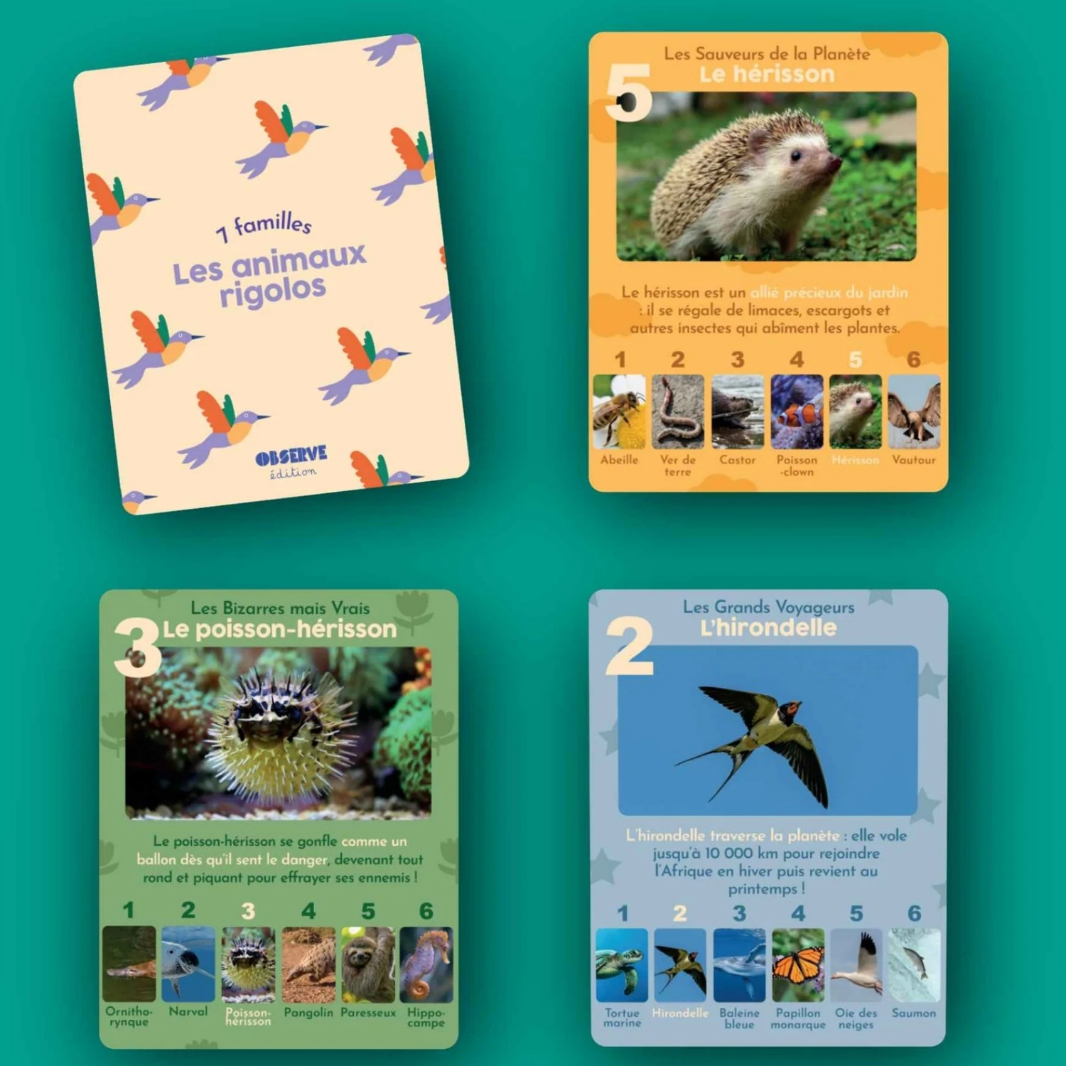Jeu de 7 familles Animaux Rigolos (Observe Édition) - Image 6