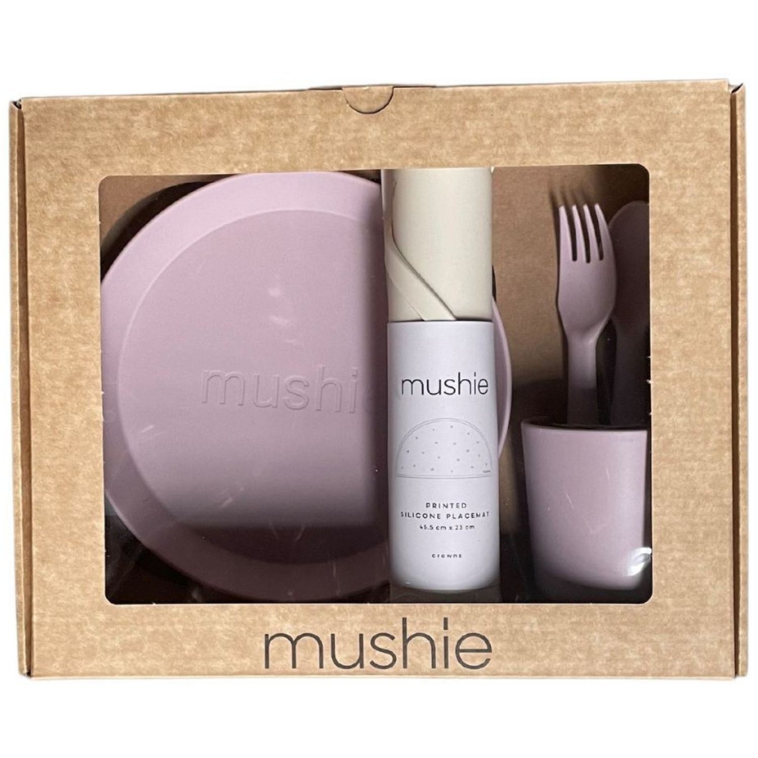 Coffret repas Round Soft Lilac (4 pièces) (Mushie) - Image 4
