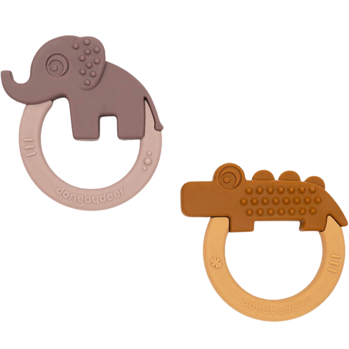 Lot de 2 anneaux de dentition Deer friends moutarde et rose (Done by deer) - Image 4
