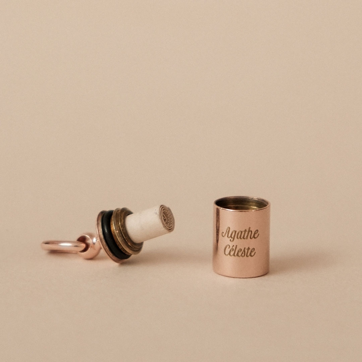 Mon Petit Poids - Pendentif Mon Petit Secret enfant personnalisable (plaqué or rose)