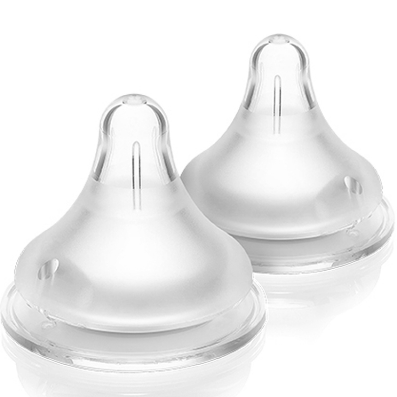 Lot de 2 tétines Natural Wave® spécial allaitement débit lent (Lansinoh) - Image 1