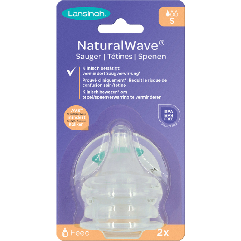 Lot de 2 tétines Natural Wave® spécial allaitement débit lent (Lansinoh) - Image 3