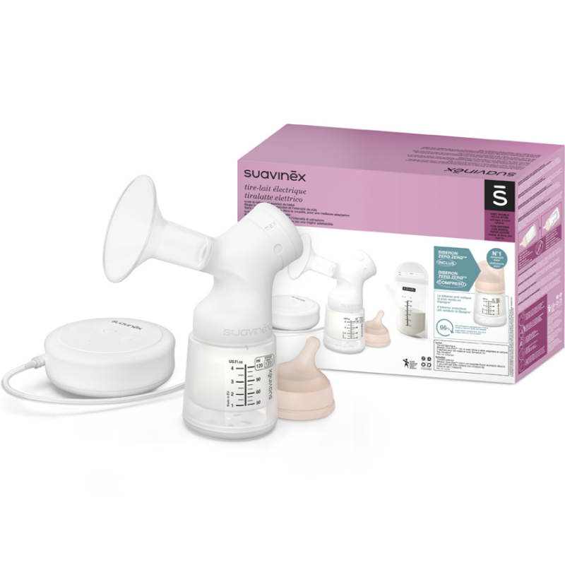 Tire lait électrique + biberon Zéro Zéro (120 ml) (Suavinex) - Image 2