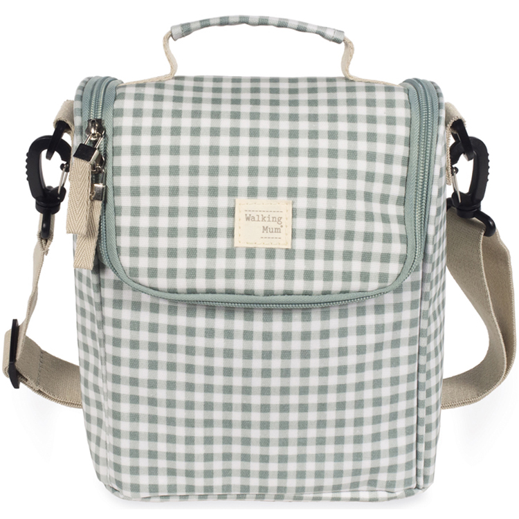 Sac repas isotherme I Love Vichy vert (Walking Mum) - Image 1