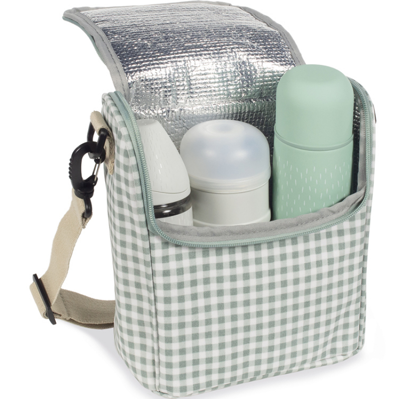 Sac repas isotherme I Love Vichy vert (Walking Mum) - Image 3