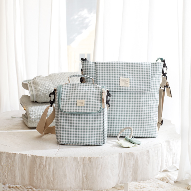 Sac repas isotherme I Love Vichy vert (Walking Mum) - Image 2
