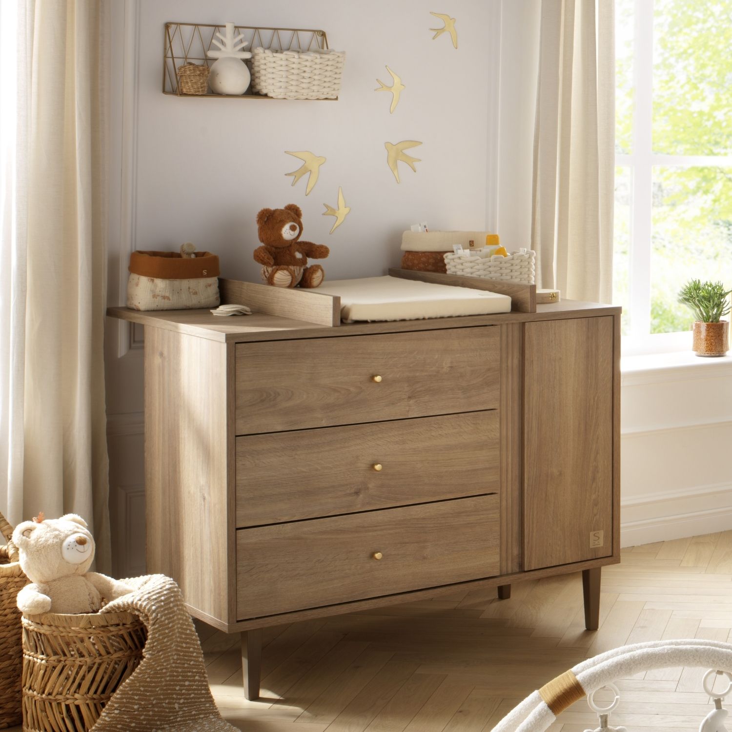Commode 3 tiroirs et 1 porte Mokka (Sauthon) - Image 2