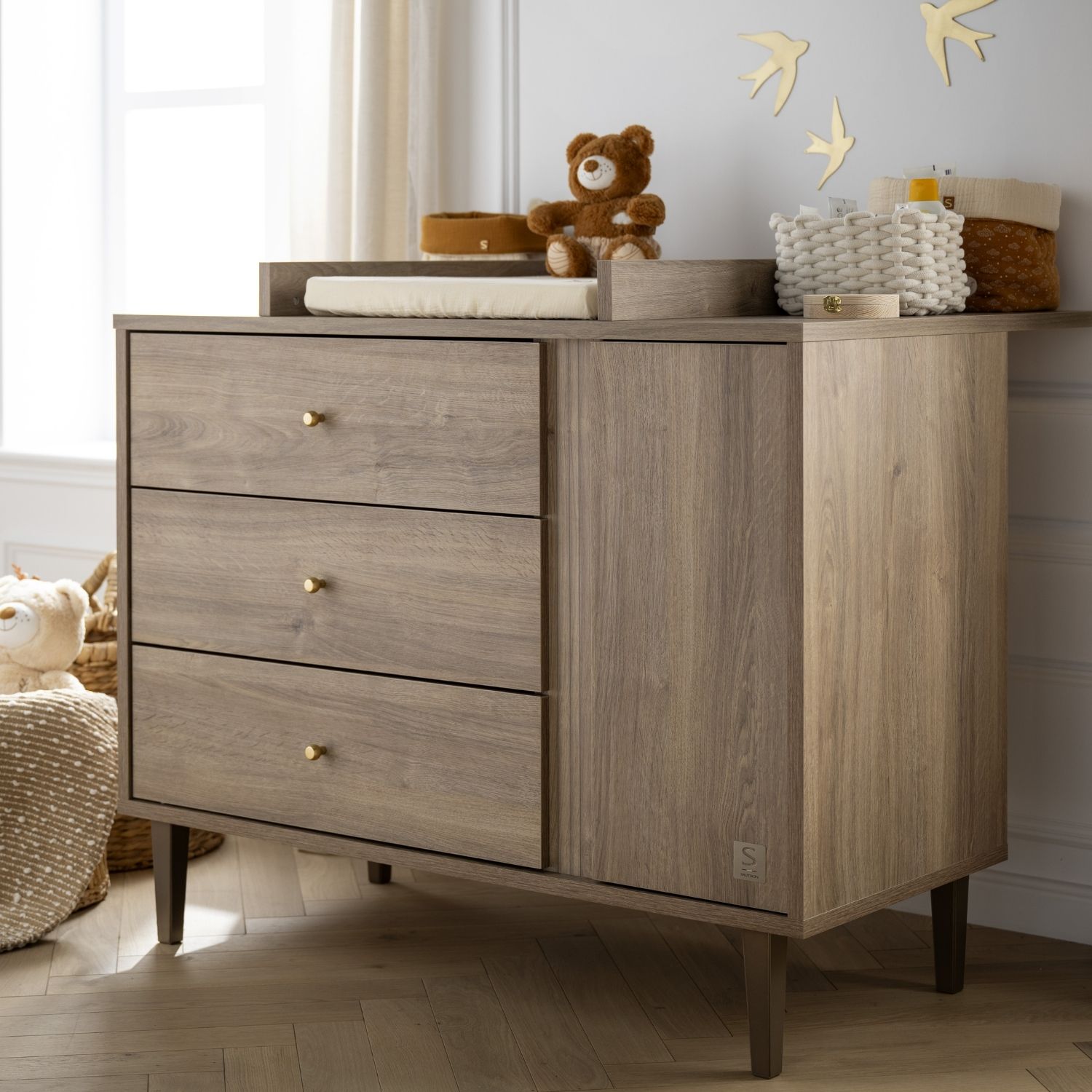Commode 3 tiroirs et 1 porte Mokka (Sauthon) - Image 3