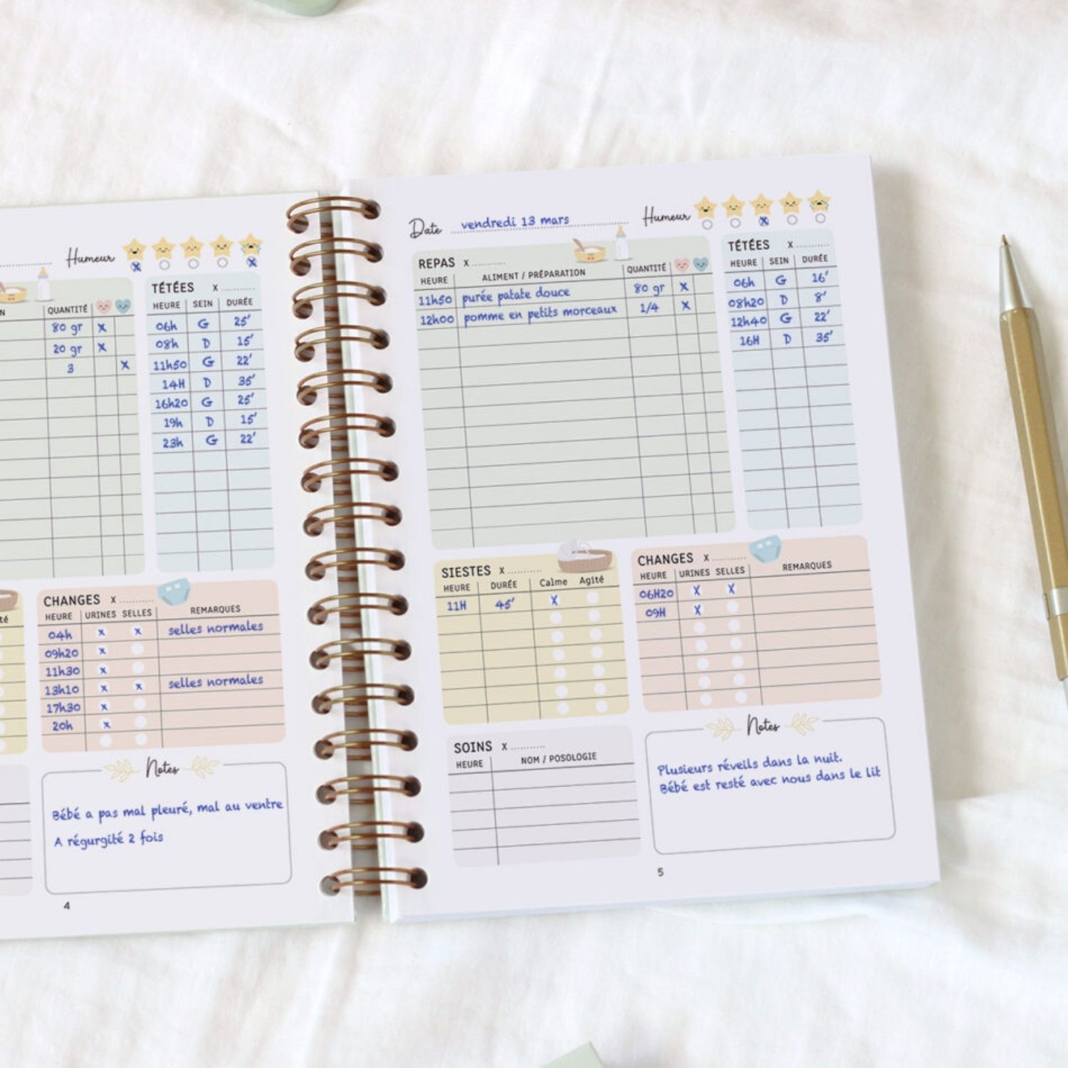 Carnet de suivi de bébé feuille (0-6 mois) (Zü) - Image 2
