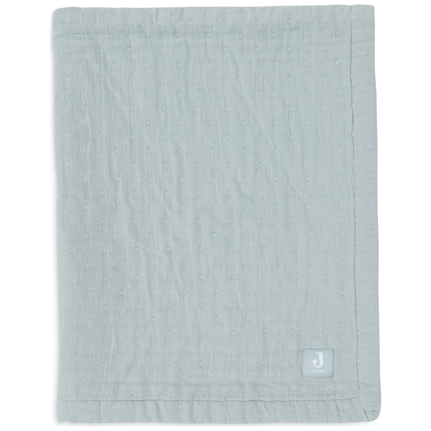 Couverture en gaze de coton Jacquard Sea Green (75 x 100 cm) (Jollein) - Image 4