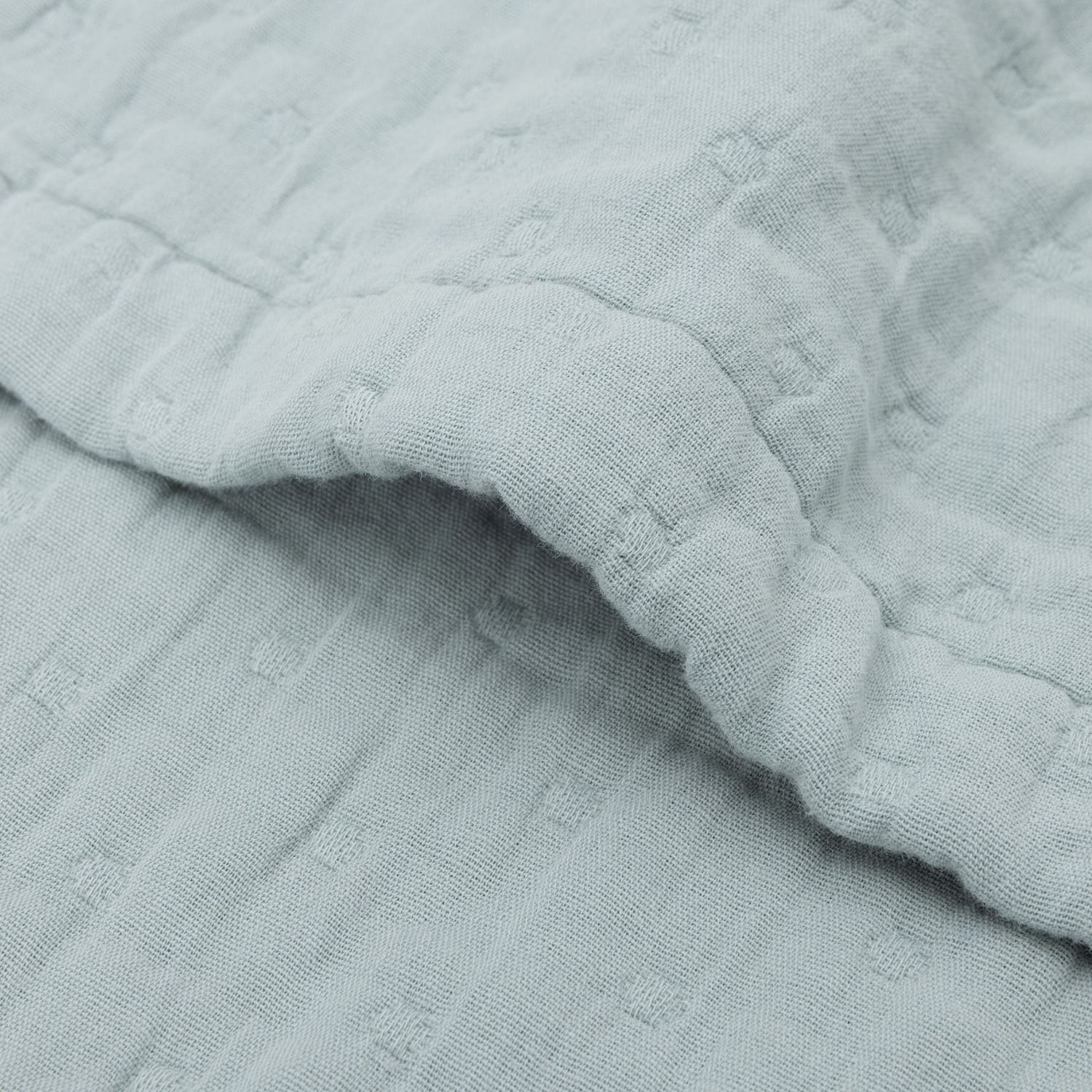 Couverture en gaze de coton Jacquard Sea Green (75 x 100 cm) (Jollein) - Image 5
