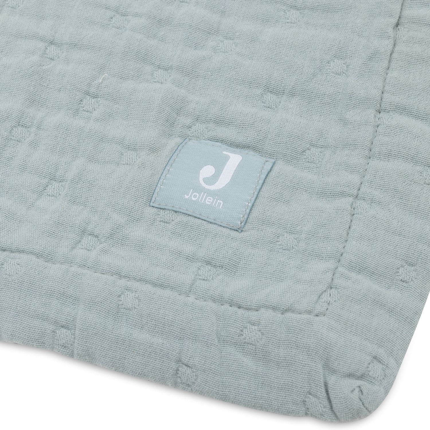 Couverture en gaze de coton Jacquard Sea Green (75 x 100 cm) (Jollein) - Image 6