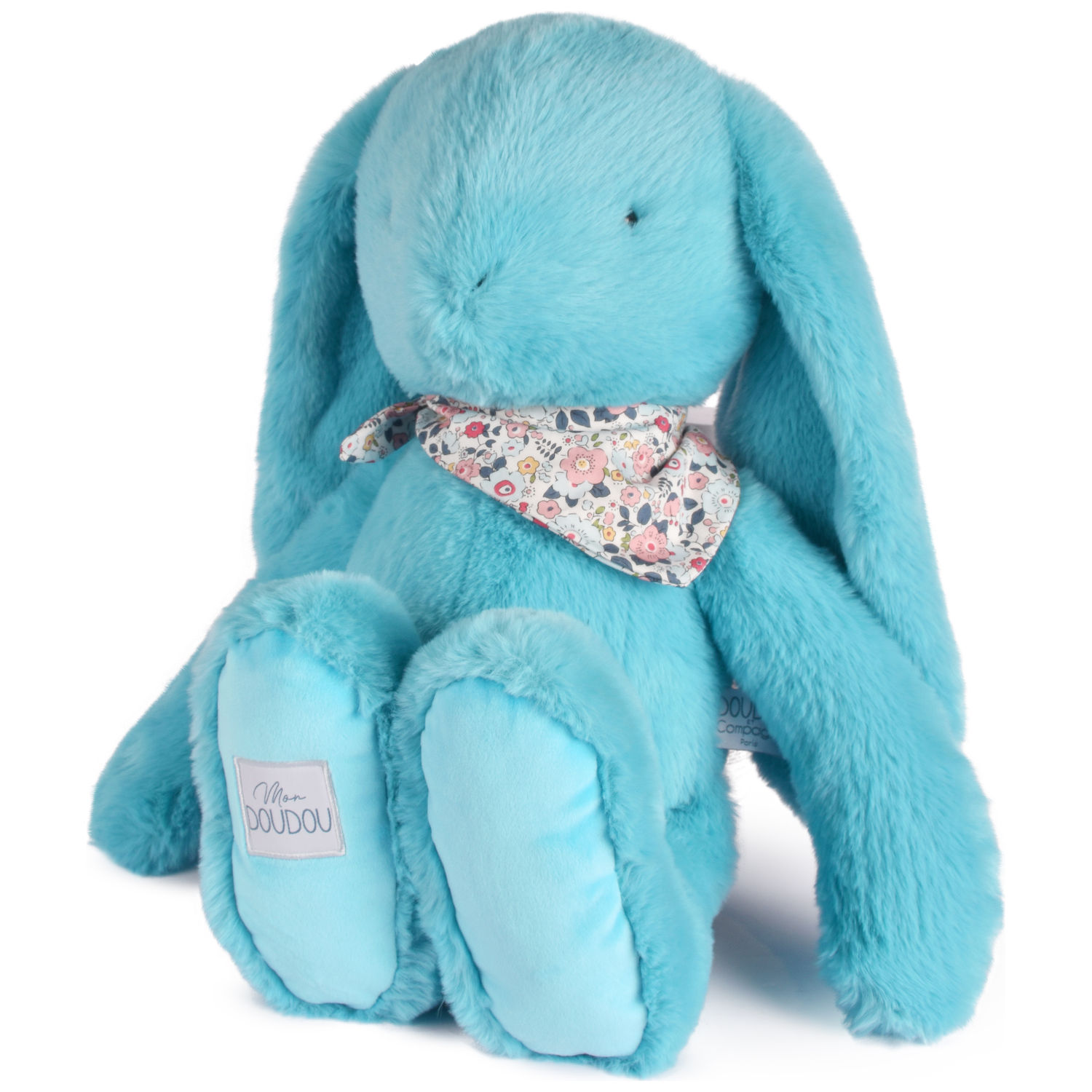 Peluche Lapin Fleurette Turquoise (50 cm)